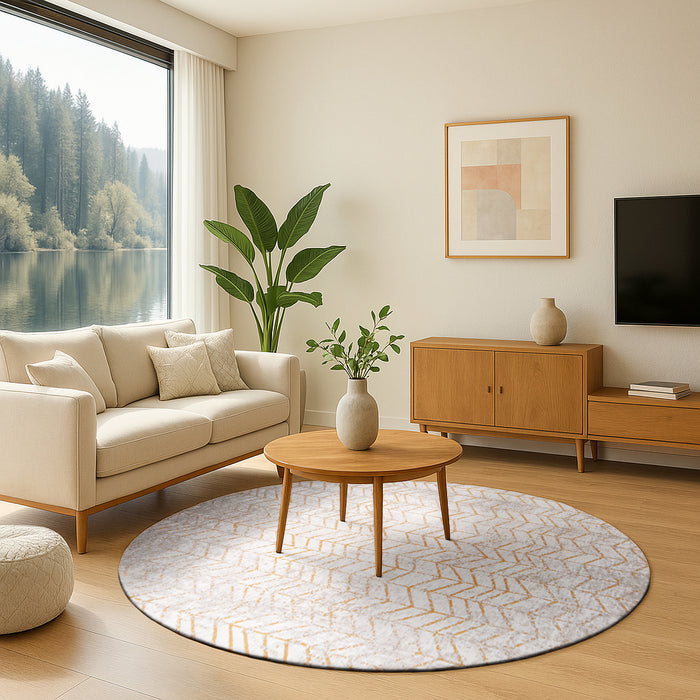 Louis de Poortere Jacob's Ladder Vloerkleed Ø 140 cm - Central Yellow