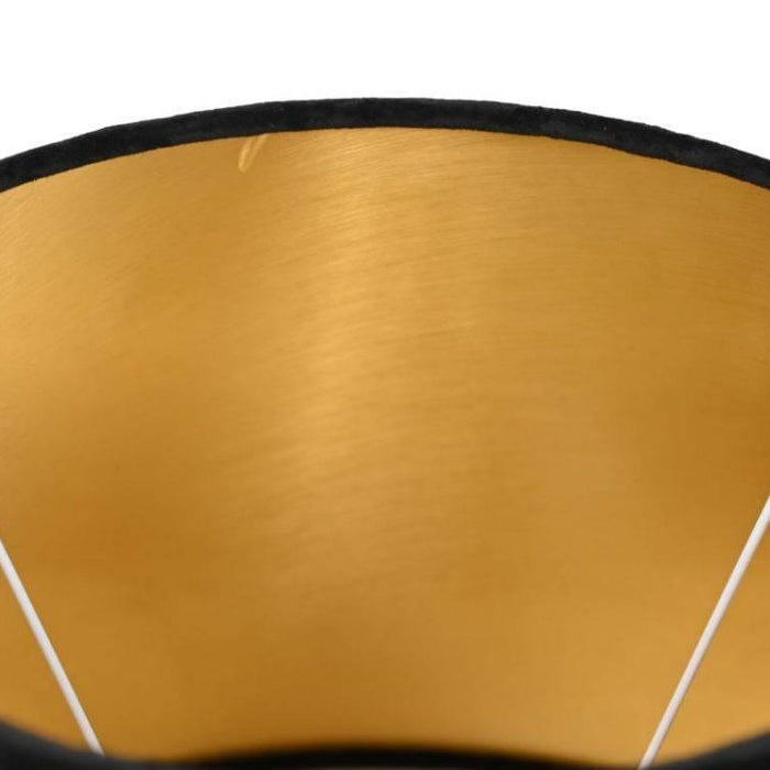 HSM Collection-Ronde Lampenkap Conisch-ø28-ø40x25-Zwart|Goud-Stof