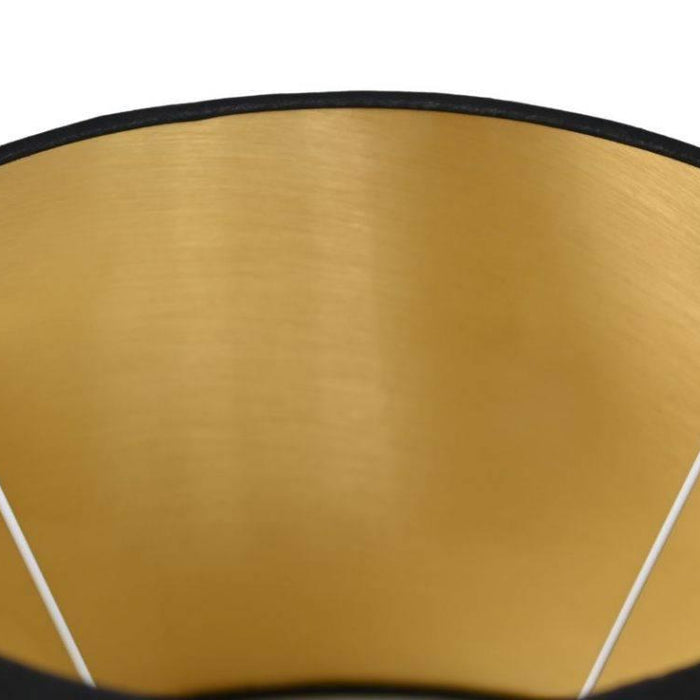 HSM Collection-Ronde Lampenkap Conisch-ø35-ø52x32-Zwart|Goud-Stof