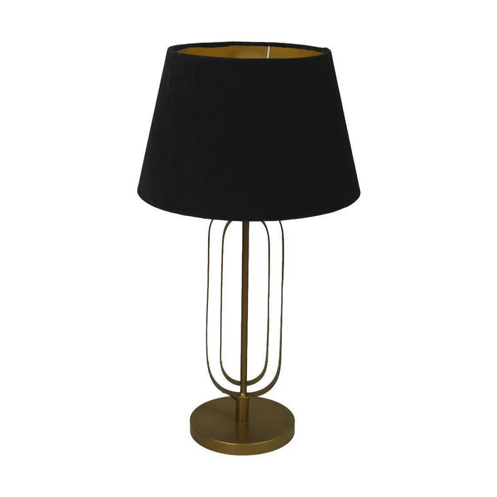 HSM Collection-Ronde Lampenkap Conisch-ø28-ø40x25-Zwart|Goud-Stof