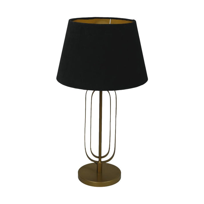 HSM Collection-Ronde Lampenkap Conisch-ø28-ø40x25-Zwart|Goud-Stof