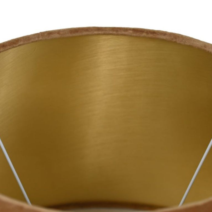 HSM Collection-Ronde Lampenkap Conisch-ø35-ø52x32-Beige|Goud-Stof