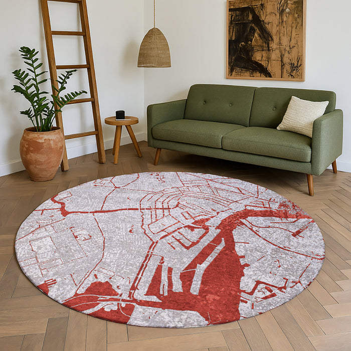 Louis de Poortere Cities Vloerkleed Ø 240 cm - Orange Cut