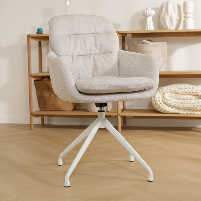 Nolon Nola-Mia Draaibare Eetkamerstoelen Beige - Wit - set van 2