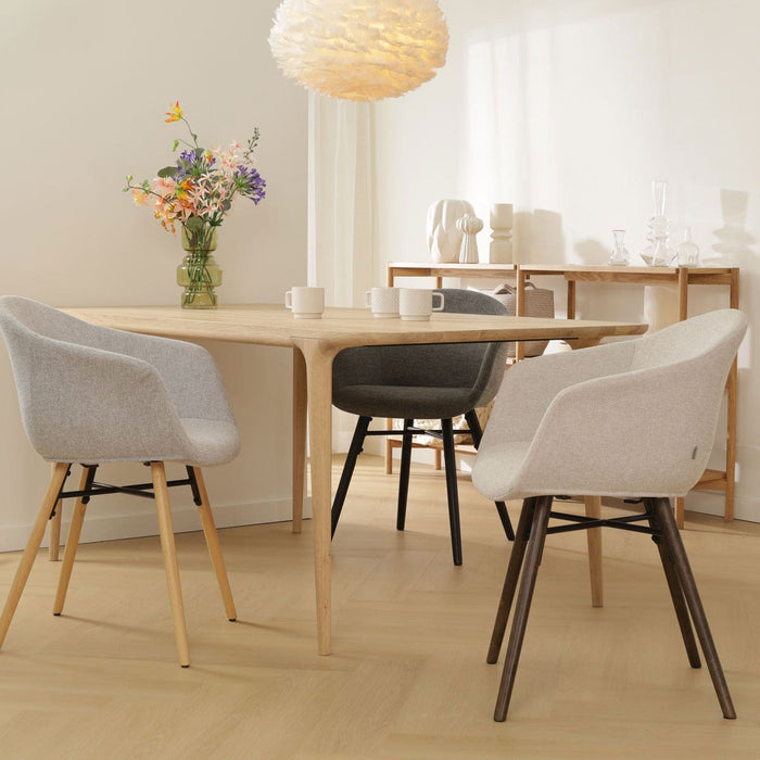 Nolon Nena-Otis Eetkamerstoel Beige - Zwarte Houten Poten