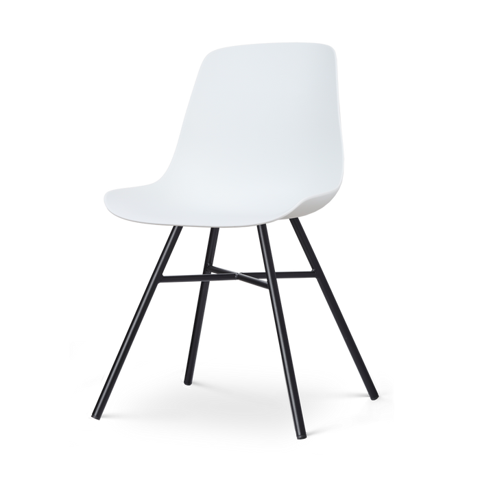 Nolon Noa-Pip Kunststof Tuinstoel Wit - Zwart Onderstel