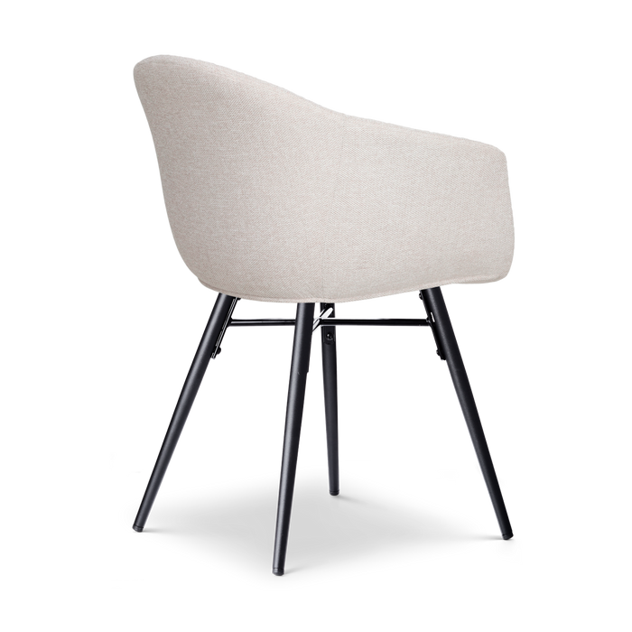 Nolon Nena-Otis Eetkamerstoel Beige - Zwarte Houten Poten