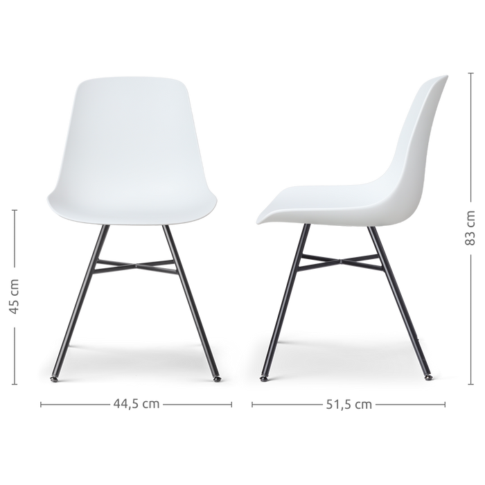 Nolon Noa-Pip Kunststof Tuinstoel Wit - Zwart Onderstel