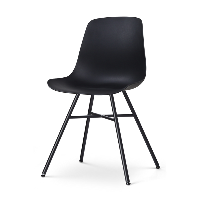 Nolon Noa-Pip Kunststof Tuinstoel Zwart - Zwart Onderstel