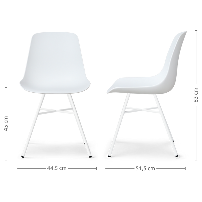 Nolon Noa-Pip Kunststof Tuinstoel Wit - Wit Onderstel