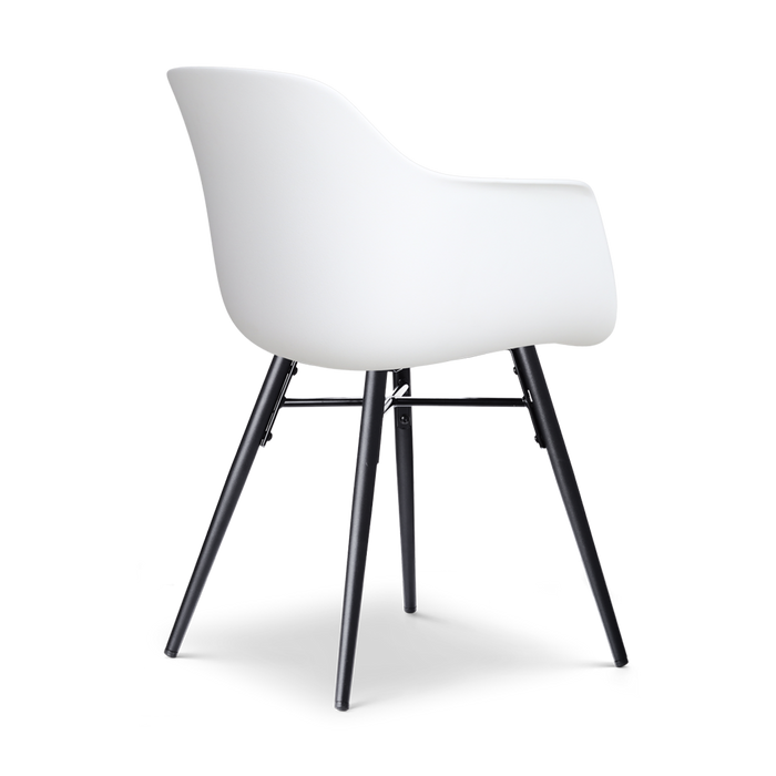 Nolon Nena-Liz Eetkamerstoel Wit - Beige - Zwarte Houten Poten