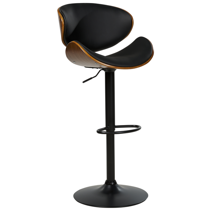 Beliani - ROTTERDAM II - Barkruk verstelbaar - Zwart - Kunstleer