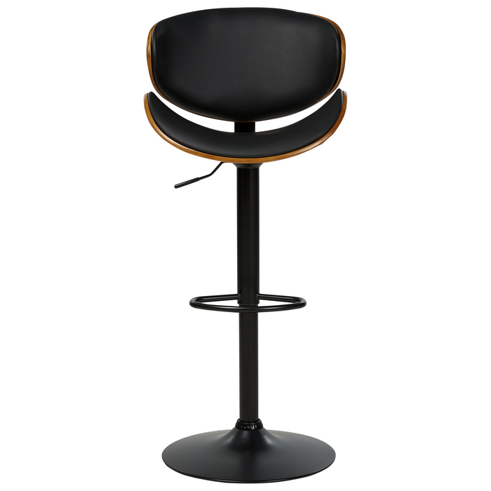 Beliani - ROTTERDAM II - Barkruk verstelbaar - Zwart - Kunstleer