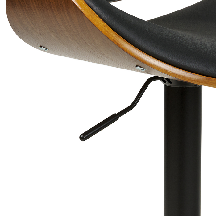 Beliani - ROTTERDAM II - Barkruk verstelbaar - Zwart - Kunstleer