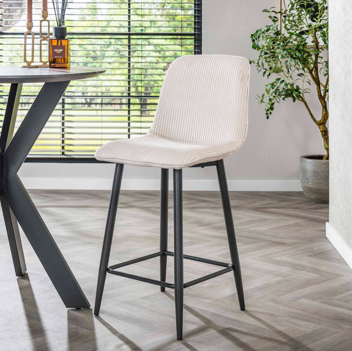AnLi Style Barstoel Rib - Rock ivoor - set van 2