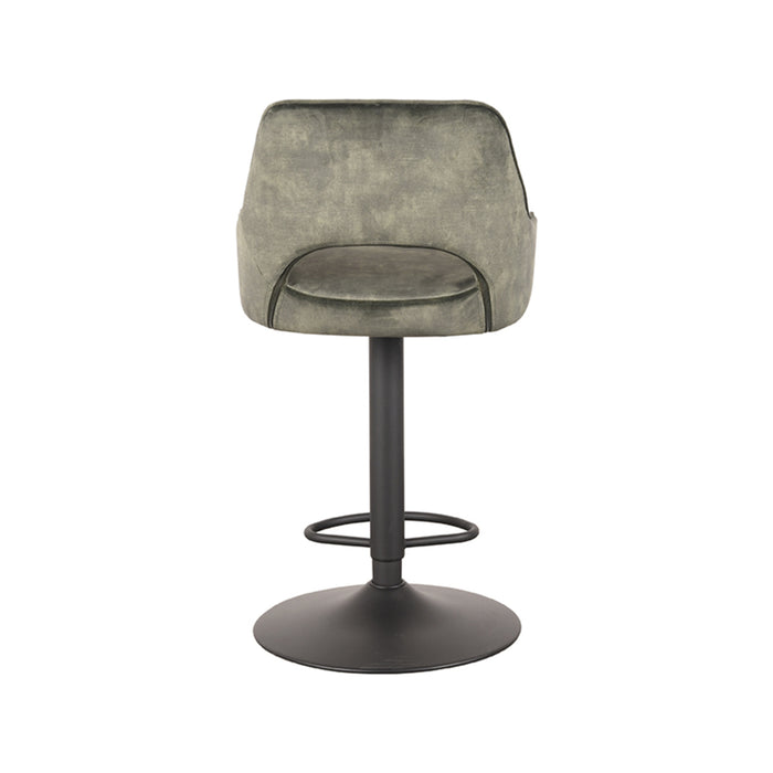 LABEL51 - Barkruk Fer - Hunter Velours - Zwart Metaal