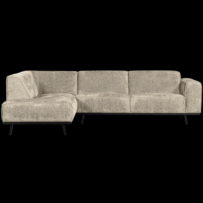 WOOOD Statement Hoekbank Links - Velvet - Beige|Wheatfield