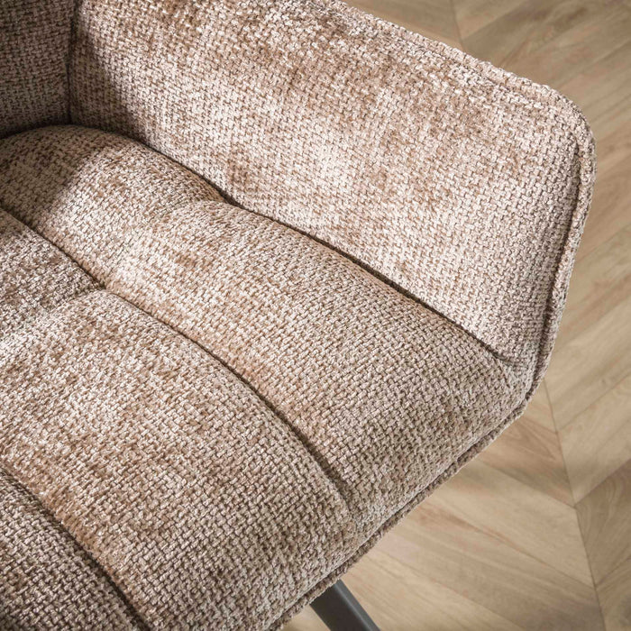 Fraaai Ramon draaibare barstoel - 69 cm - geweven - champagne