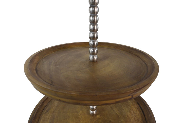 Etagere - 36x36x60 - Naturel - Mangohout|aluminium