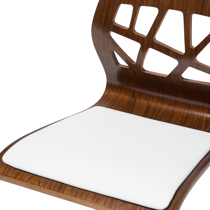 Beliani - PETERSBURG - Barkruk set van 2 - Donkerhout|Wit - Kunstleer