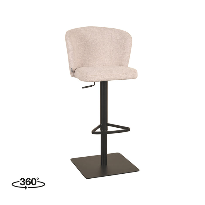 LABEL51 - Barkruk Wave - Naturel Touch - Zwart Metaal