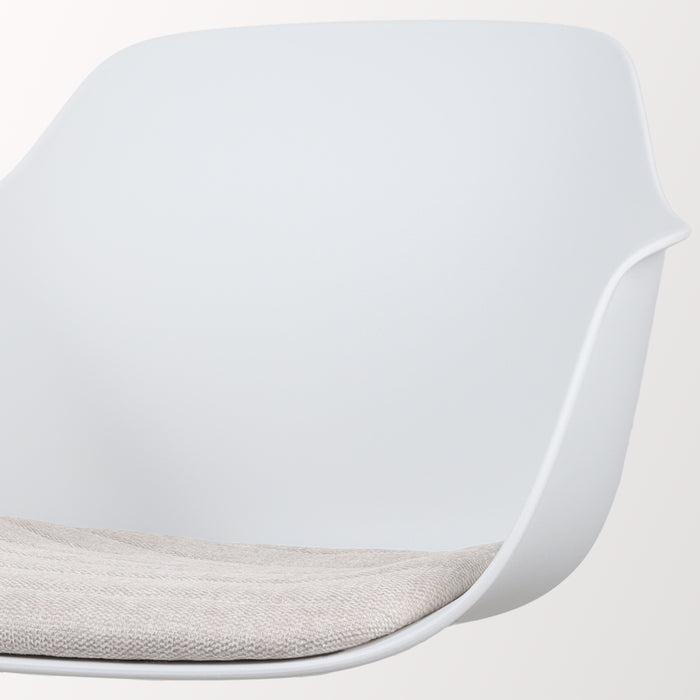 Nolon Nena-Liz Eetkamerstoel Wit - Beige - Zwarte Houten Poten