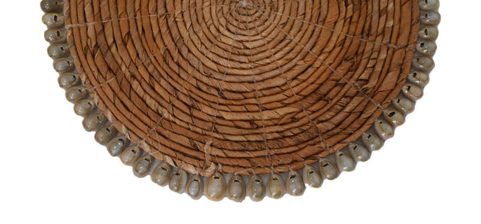 Placemat rond set van 6 - ø30 - Naturel - Bananenblad|schelp