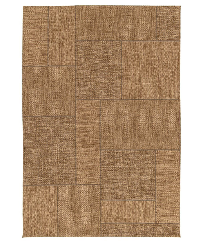 Tapeso Buitenkleed blokken - Twill Patch bruin - 160x230 cm