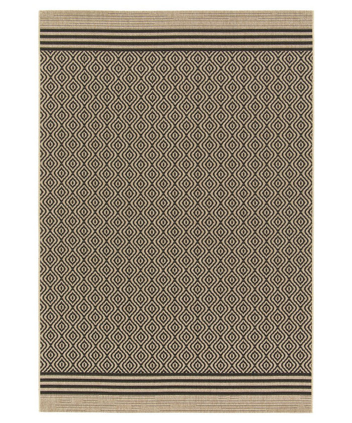 Tapeso Buitenkleed ruiten - Bask Pavilion beige|zwart - 200x290 cm