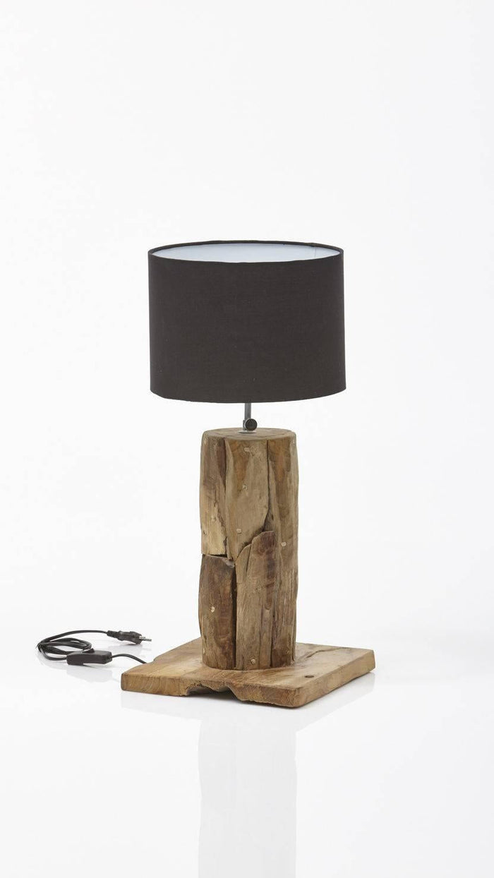 HSM Collection-Tafellamp Rond-25x25x50-Naturel-Teak