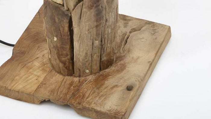 HSM Collection-Tafellamp Rond-25x25x50-Naturel-Teak