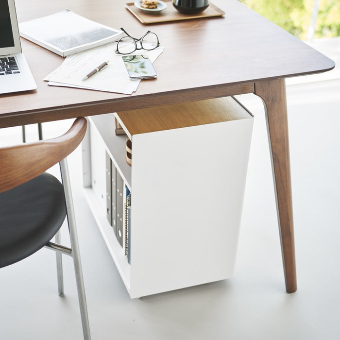 Yamazaki Kantoorkastje met Wielen - Tower - Wit