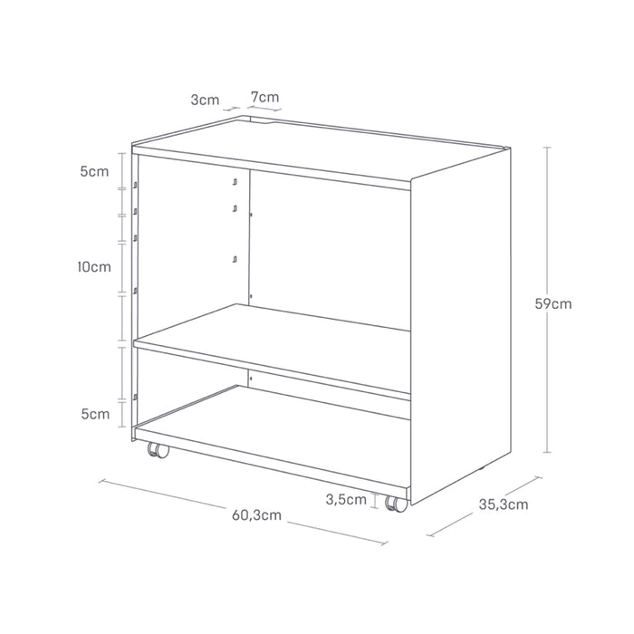 Yamazaki Tower Opbergtrolley - Zwart