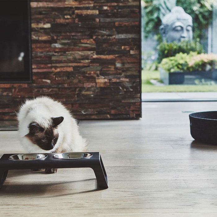 Desco kattenvoerbak walnoot