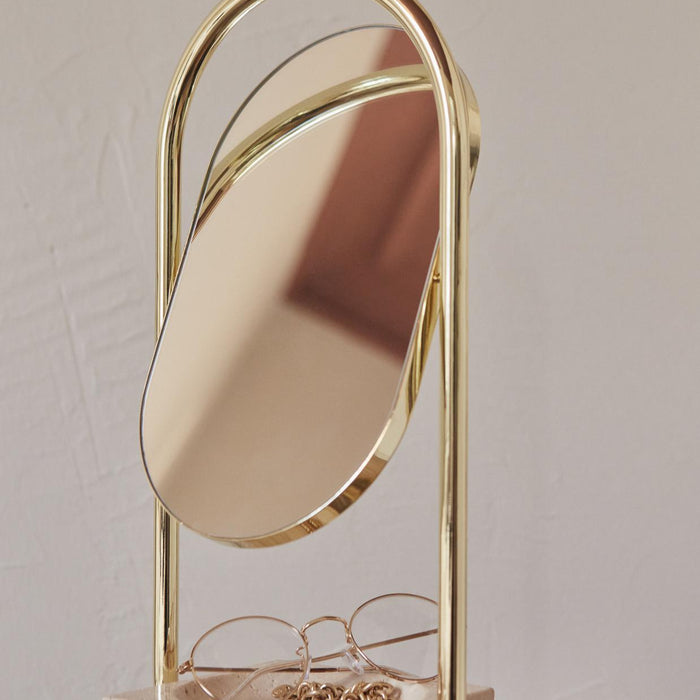 Angui spiegel zwart tafelspiegel ovaal