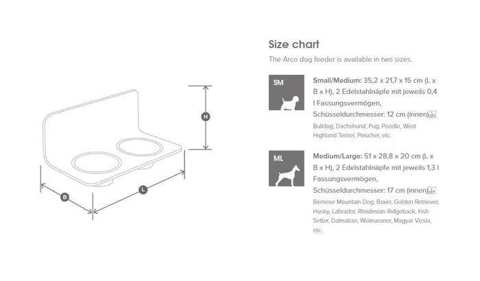 MiaCara Arco hondenvoerbak wand small|medium grijs
