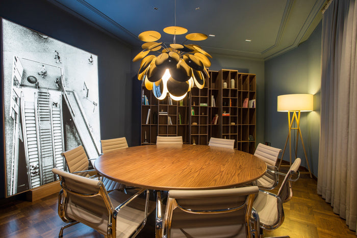 Marset Discocó hanglamp Ø88 zwart-goud met 3m snoer