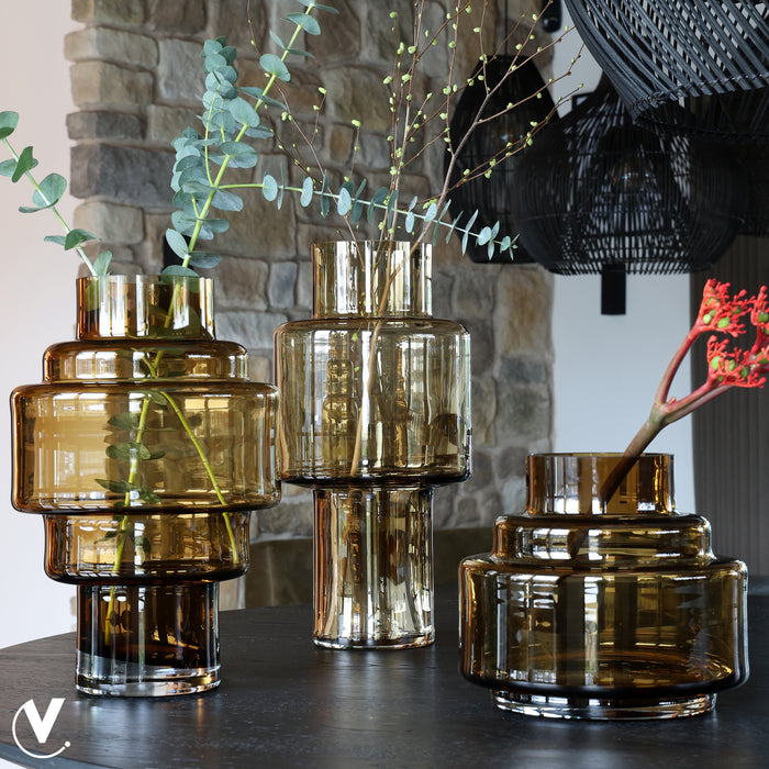 Vase The World - Vaas Kasai L cognac Ø33 x H50 cm