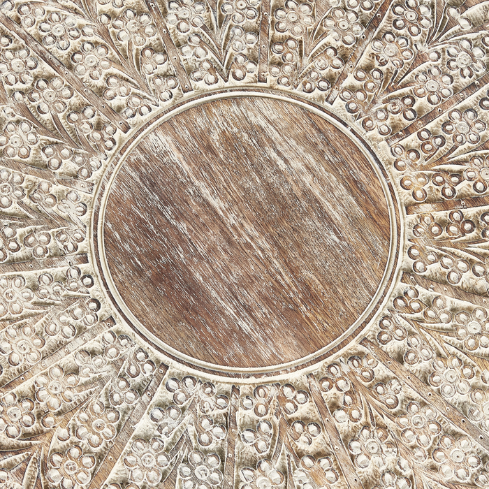 Beliani - SANTRA - Bijzettafel - Lichtbruin - Mangohout