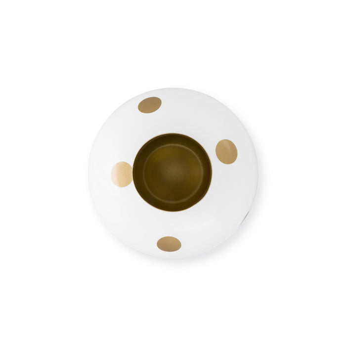 Pip Studio Vaas Dots - Bloemenvaas van Metaal - Wit| Goud - 32cm