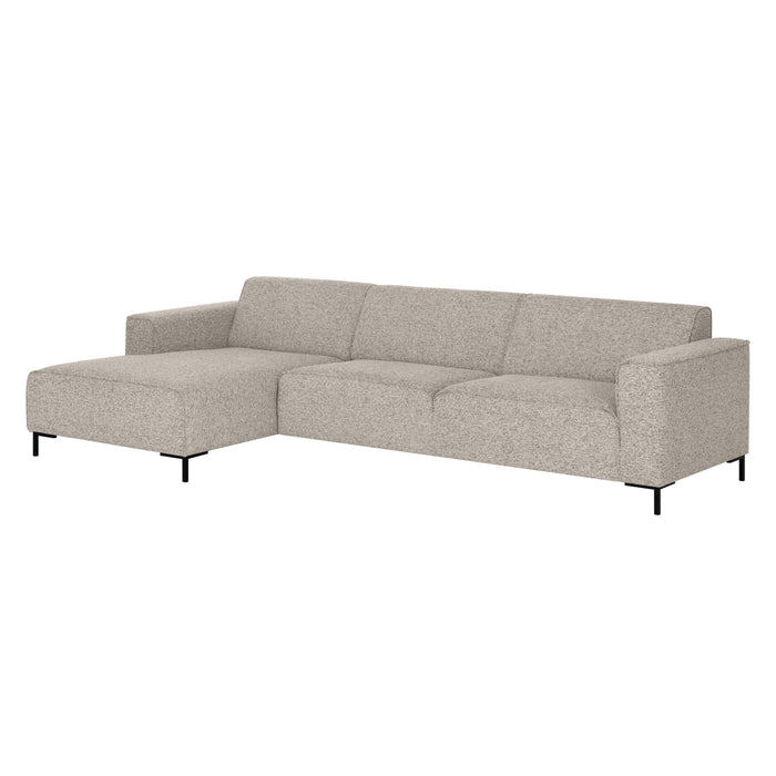 by fonQ Loft Hoekbank met Chaise Longue Links - Chenille Melange - Grijs