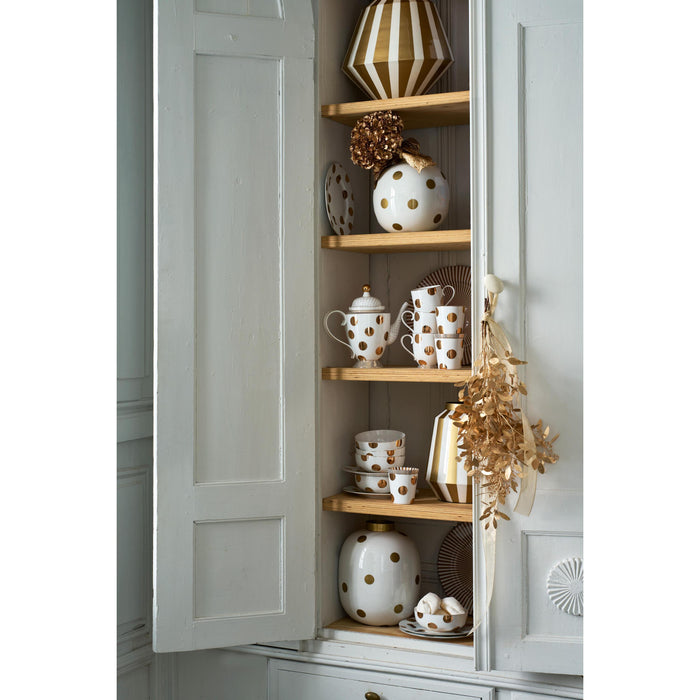 Pip Studio Vaas Dots - Bloemenvaas van Metaal - Wit| Goud - 32cm