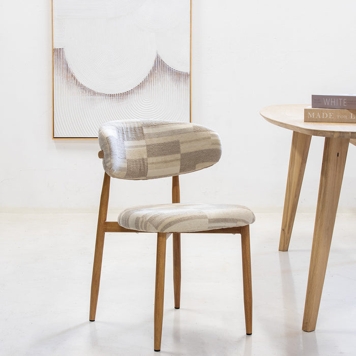 DÉJA Living - Eetkamerstoel Greige|Naturel - Skara - Set van 2