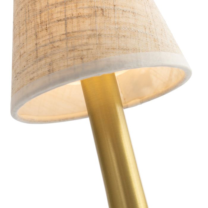 QAZQA Set van 2 tafellampen goud met beige RGBW oplaadbaar - Elise