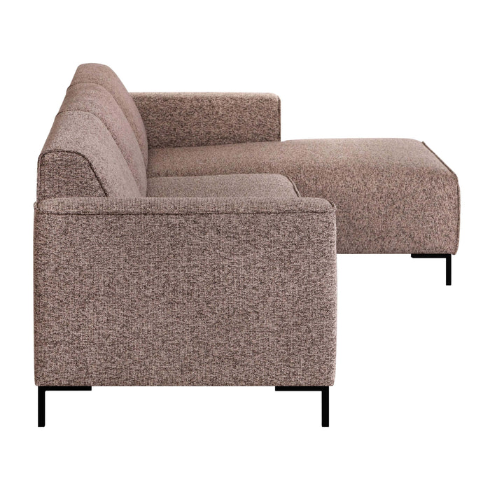 by fonQ Loft Hoekbank met Chaise Longue Rechts - Chenille Melange - Blush