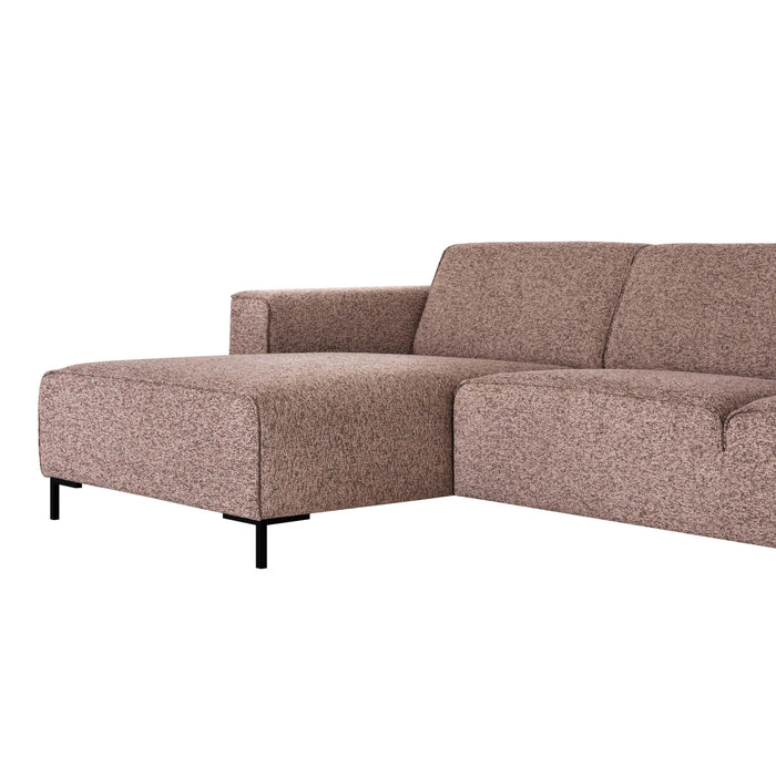 by fonQ Loft Hoekbank met Chaise Longue Rechts - Chenille Melange - Blush