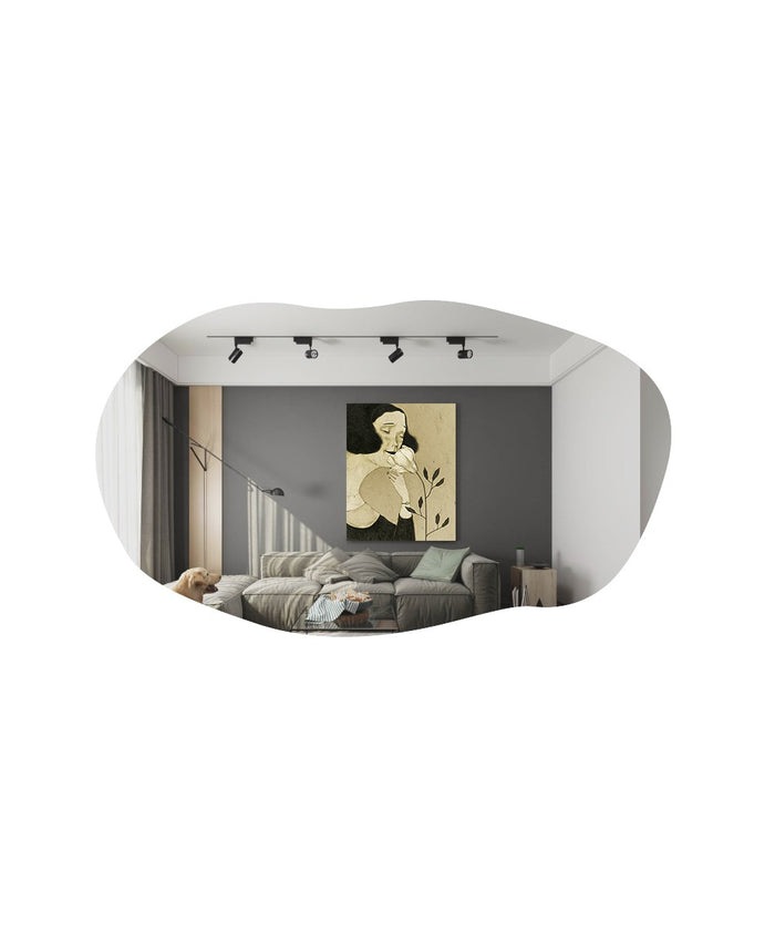 Giga Meubel - Spiegel Zwart - 52x2,2x89cm - Lossa