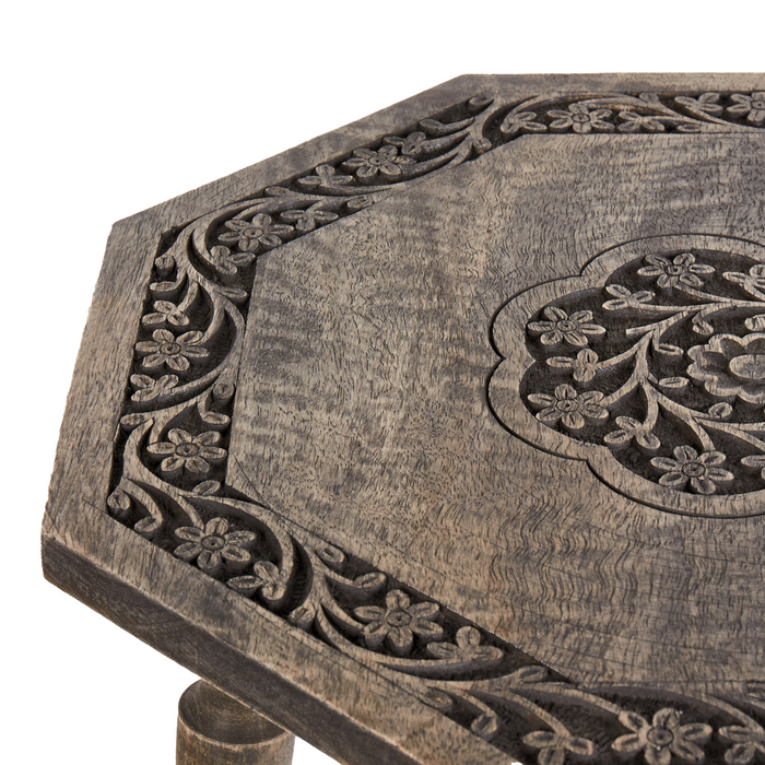 Beliani - WANDILO - Bijzettafel - Donkerbruin - 48 x 48 cm - Mangohout