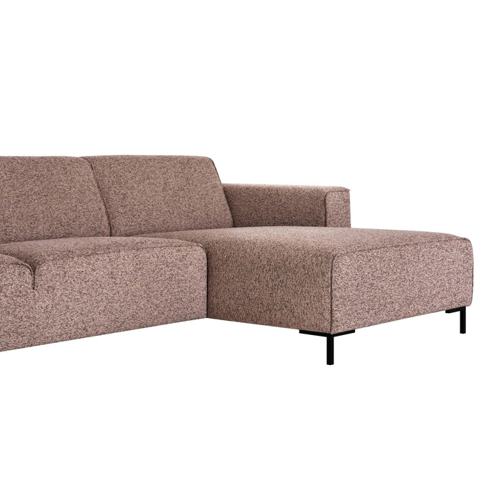 by fonQ Loft Hoekbank met Chaise Longue Links - Chenille Melange - Blush