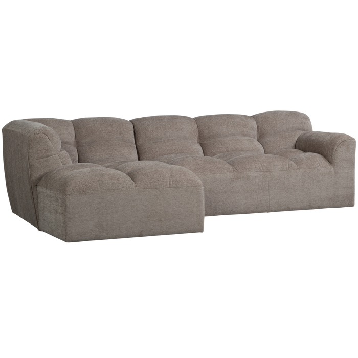 WOOOD Tibas Chaise Longue Hoekbank Links - Geweven Stof - Zand